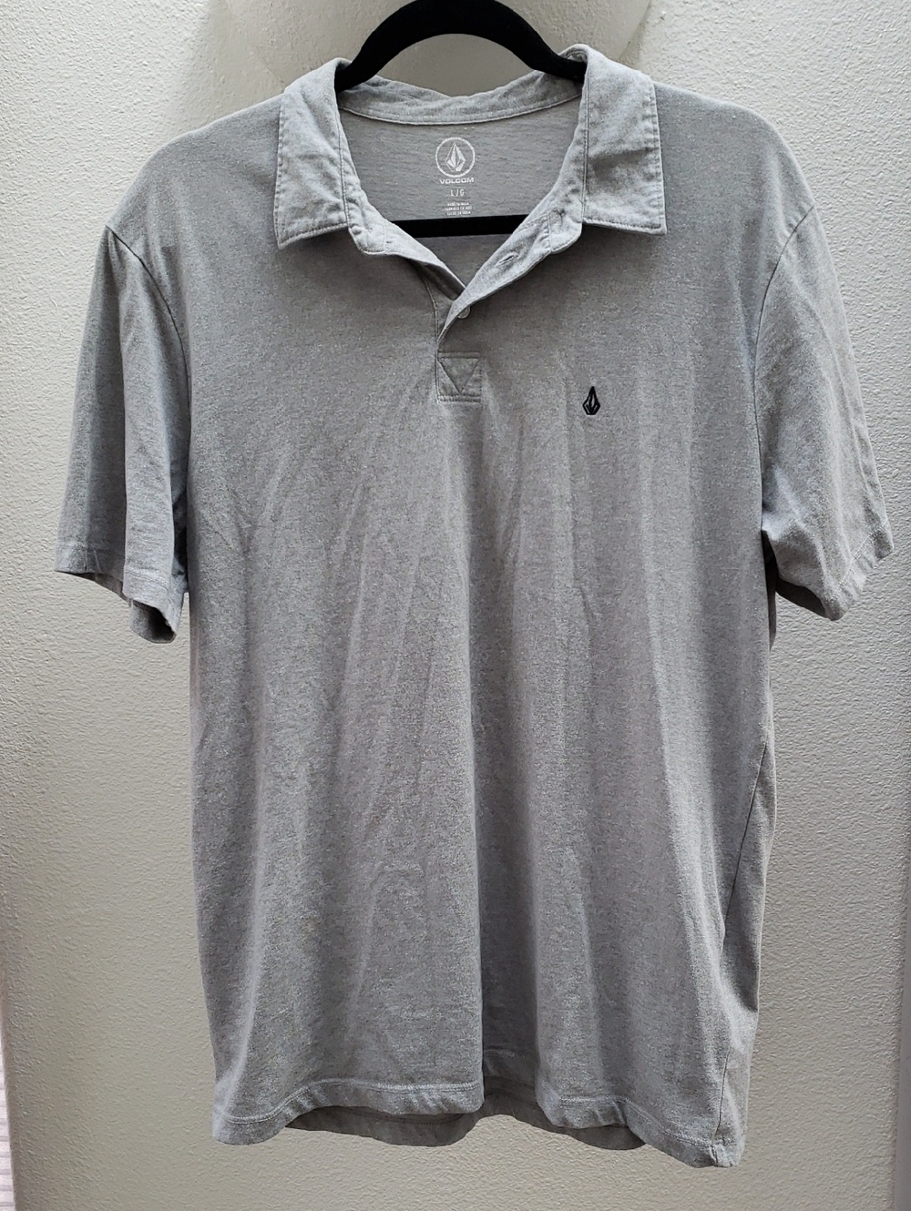 Volcom Men's Light Gray Polo with Embroidered Logo